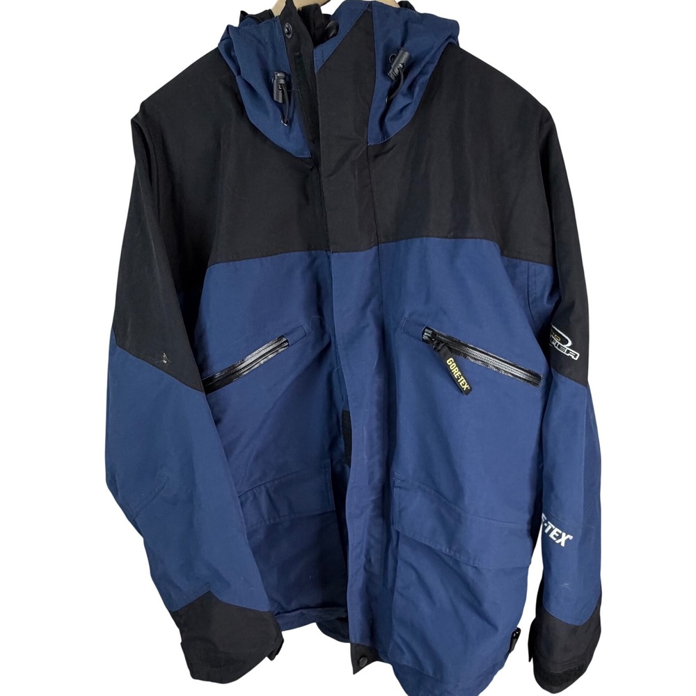 Bass Pro Shops Pro Qualifier Gore-Tex Rain Jacket Blue Black Mens Large RN74747